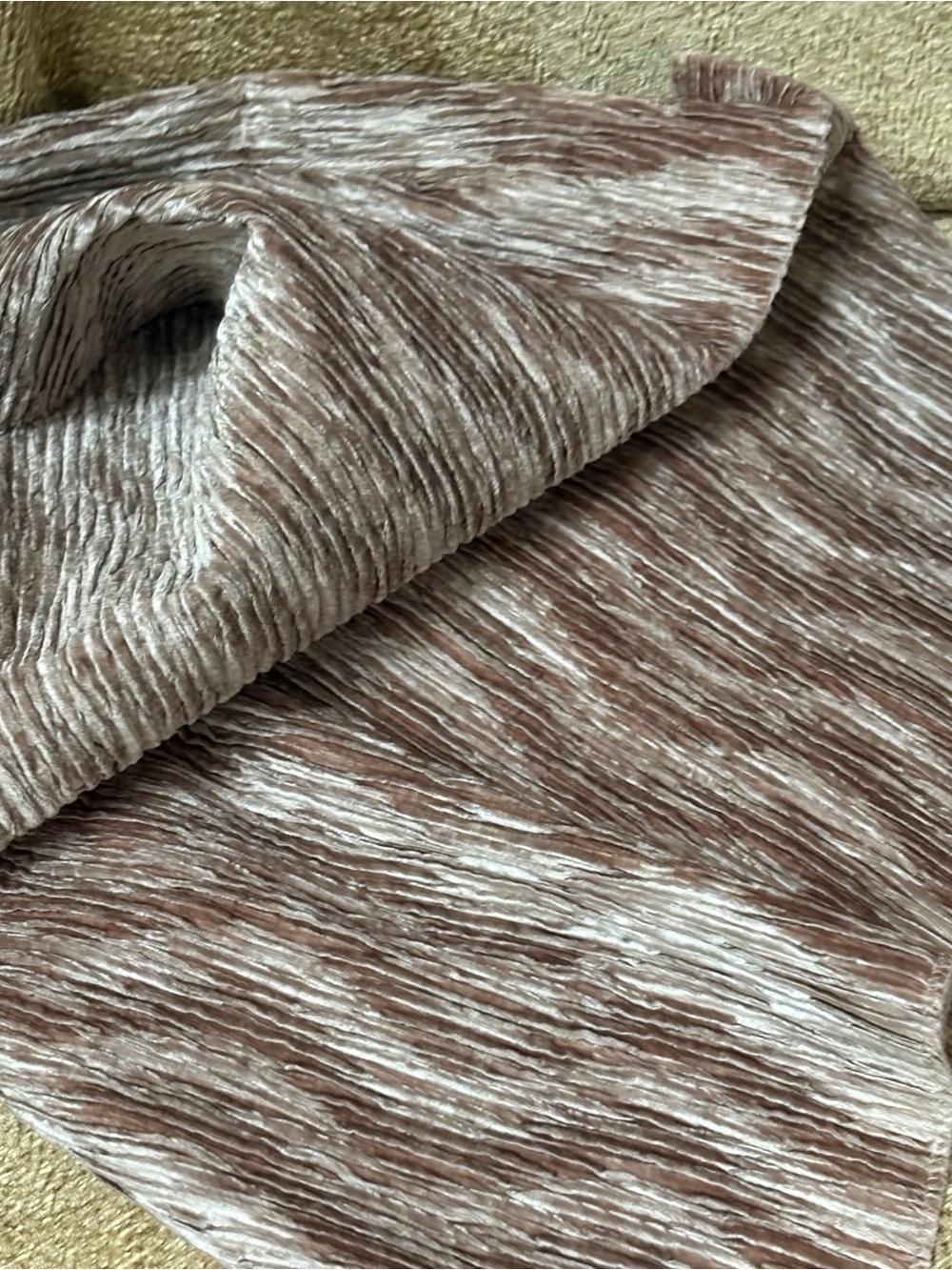 Vintage Kravet  Couture Silk Plisse Velvet Champagne Taupe